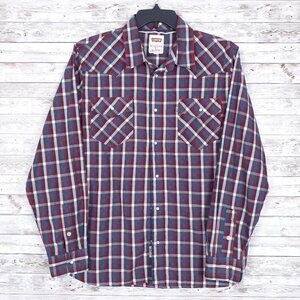 Levis Mens Snap Front Shirt L Plaid 606A
